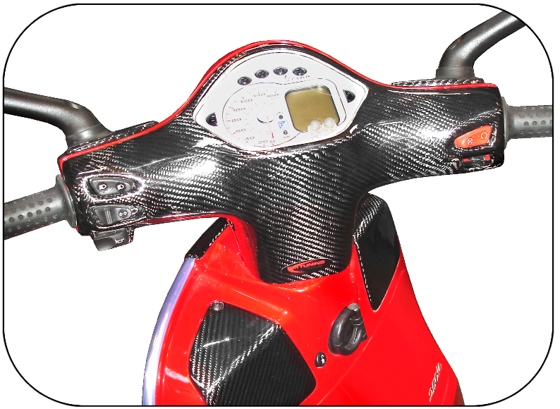 Carbon Fibre Fuse + Water Covers - Vespa GTS/GT/GTV - Image 4