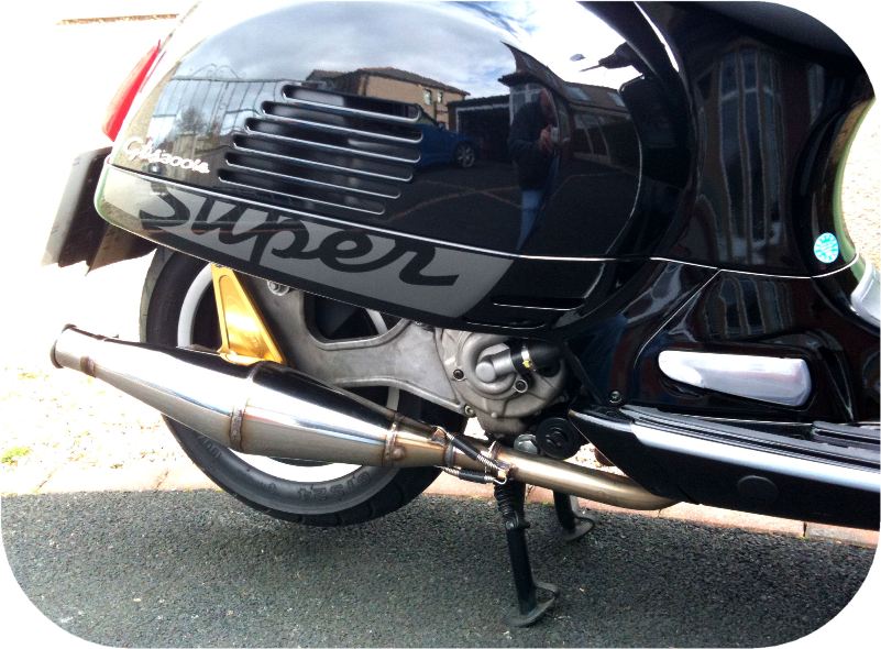 Conjunto De Tubo De Escape Compatible Con Vespa GTS GTV IE GT S Super 125 250 300 Cc Valvula Silenciadora Accesorios De Repuesto Rv Rojo Verde Rojo Verde - Foto 9